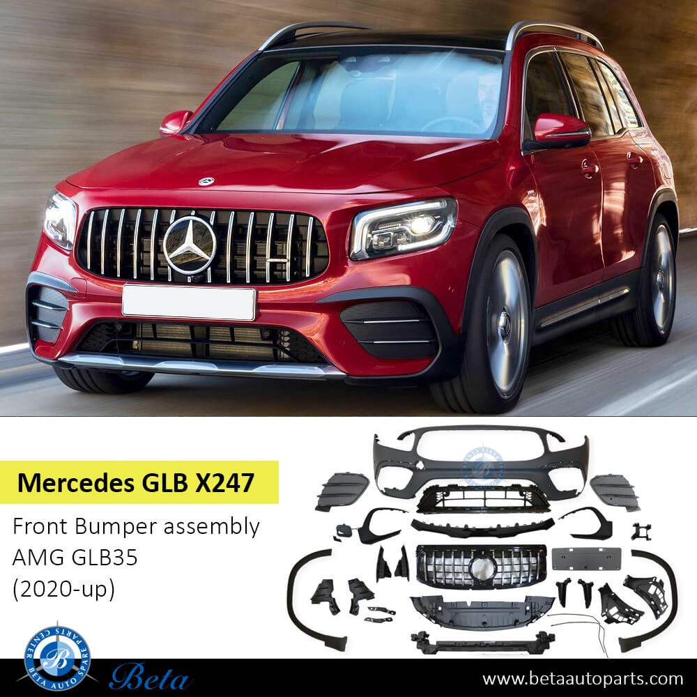 Mercedes GLB-Class X247 (2020-Up), Front Bumper AMG Glb35 with Radiator Grille with Park Assist, China Mercedes GLB-Class X247 (2020-Up), Front Bumper AMG Glb35 with Radiator Grille with Park Assist, China